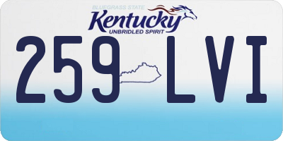 KY license plate 259LVI
