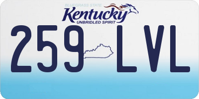 KY license plate 259LVL
