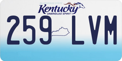 KY license plate 259LVM
