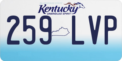 KY license plate 259LVP