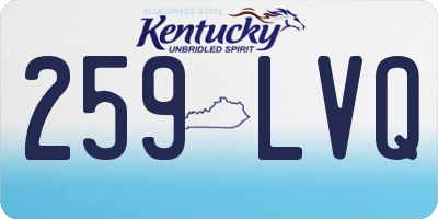 KY license plate 259LVQ