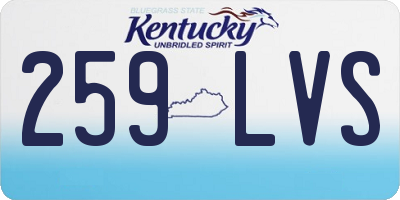 KY license plate 259LVS