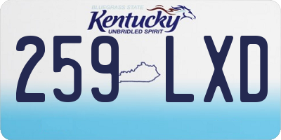 KY license plate 259LXD