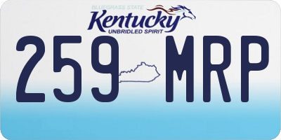 KY license plate 259MRP
