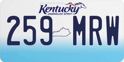 KY license plate 259MRW