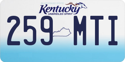 KY license plate 259MTI