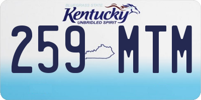 KY license plate 259MTM