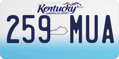 KY license plate 259MUA