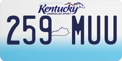 KY license plate 259MUU