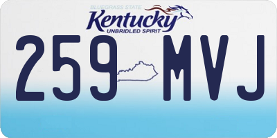 KY license plate 259MVJ