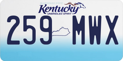 KY license plate 259MWX