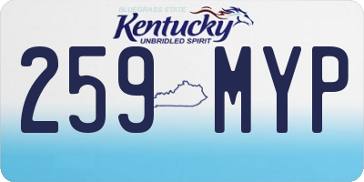 KY license plate 259MYP