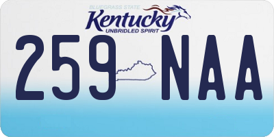 KY license plate 259NAA