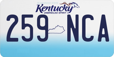 KY license plate 259NCA