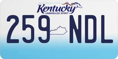 KY license plate 259NDL