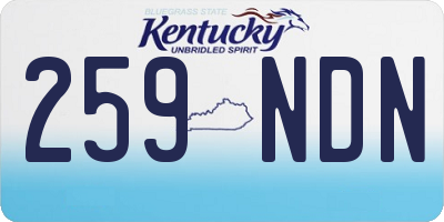 KY license plate 259NDN