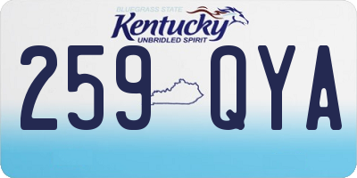 KY license plate 259QYA