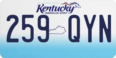 KY license plate 259QYN