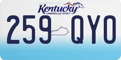 KY license plate 259QYO