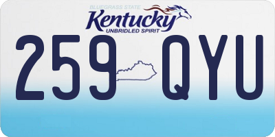 KY license plate 259QYU