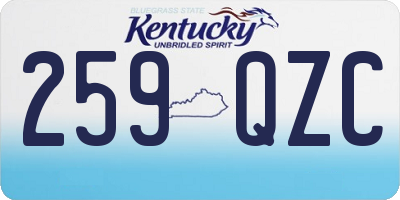 KY license plate 259QZC