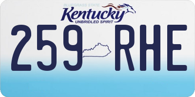 KY license plate 259RHE