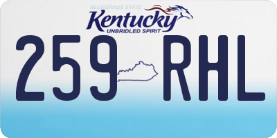 KY license plate 259RHL