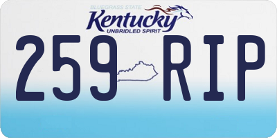 KY license plate 259RIP