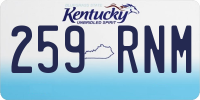 KY license plate 259RNM