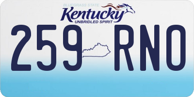 KY license plate 259RNO