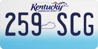 KY license plate 259SCG