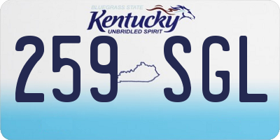 KY license plate 259SGL