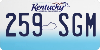 KY license plate 259SGM