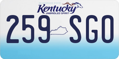 KY license plate 259SGO
