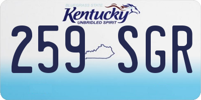 KY license plate 259SGR