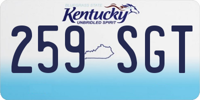 KY license plate 259SGT
