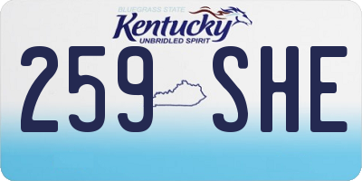 KY license plate 259SHE
