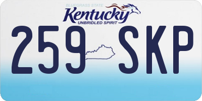 KY license plate 259SKP