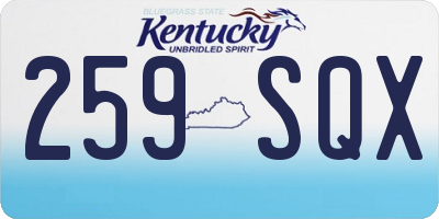 KY license plate 259SQX