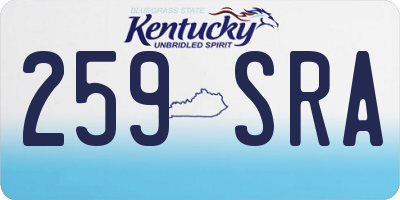 KY license plate 259SRA