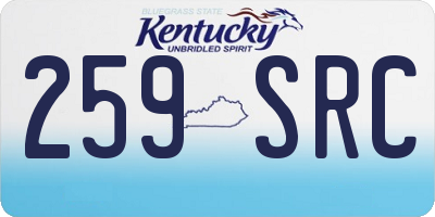 KY license plate 259SRC