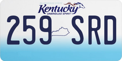 KY license plate 259SRD