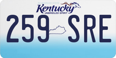 KY license plate 259SRE