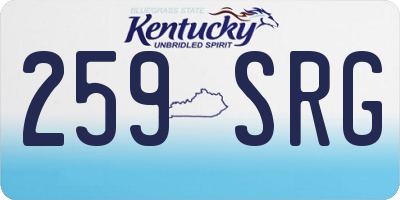 KY license plate 259SRG