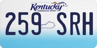 KY license plate 259SRH