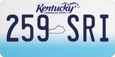 KY license plate 259SRI