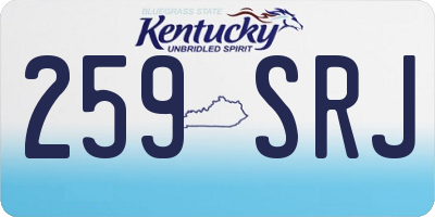 KY license plate 259SRJ