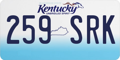 KY license plate 259SRK