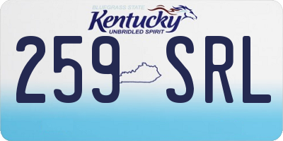 KY license plate 259SRL