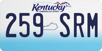 KY license plate 259SRM